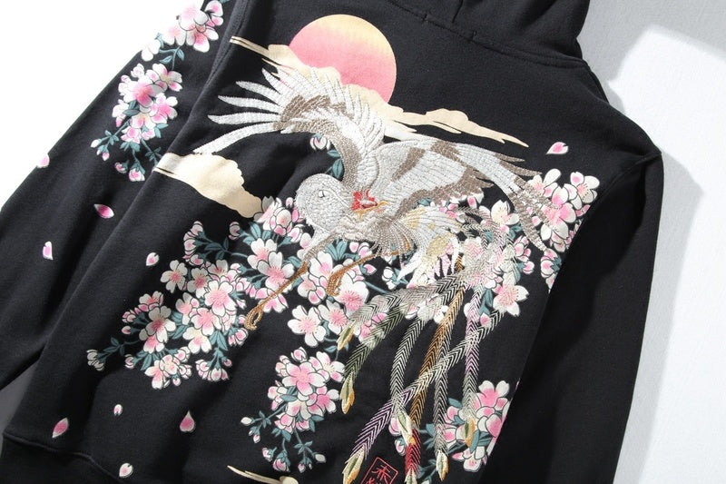 Embroidered Phoenix Hoodie